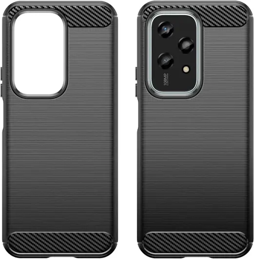 Honor 200 Lite Hoesje Geborsteld TPU Flexibele Back Cover Zwart afbeelding 2