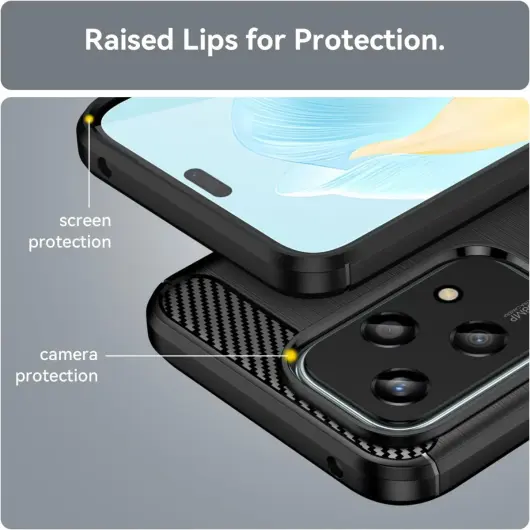 Honor 200 Lite Hoesje Geborsteld TPU Flexibele Back Cover Zwart afbeelding 5