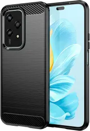 Honor 200 Lite Hoesje Geborsteld TPU Flexibele Back Cover Zwart afbeelding