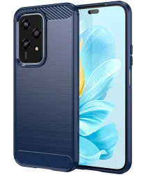 Honor 200 Lite Hoesje Geborsteld TPU Flexibele Back Cover Blauw