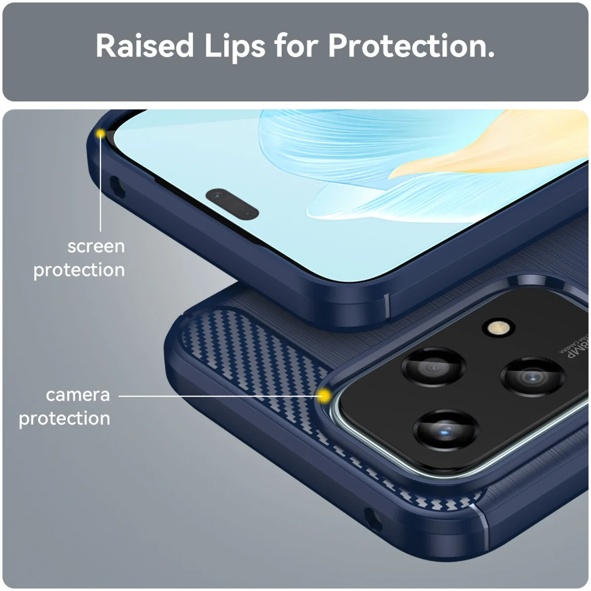 Honor 200 Lite Hoesje Geborsteld TPU Flexibele Back Cover Blauw afbeelding 7