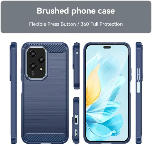 Honor 200 Lite Hoesje Geborsteld TPU Flexibele Back Cover Blauw afbeelding 5