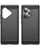 Realme GT 6 Hoesje Geborsteld TPU Flexibele Back Cover Zwart