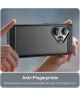 Realme GT 6 Hoesje Geborsteld TPU Flexibele Back Cover Zwart