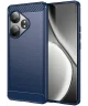 Realme GT 6 Hoesje Geborsteld TPU Flexibele Back Cover Blauw