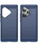 Realme GT 6 Hoesje Geborsteld TPU Flexibele Back Cover Blauw