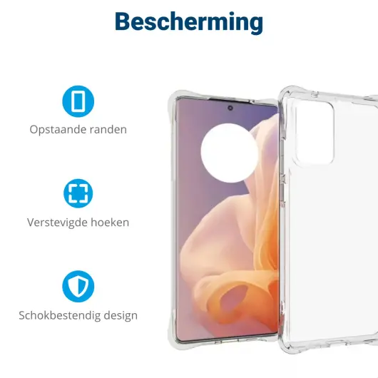 Motorola Moto G85 Hoesje Schokbestendig en Dun TPU Back Cover Transparant afbeelding 4