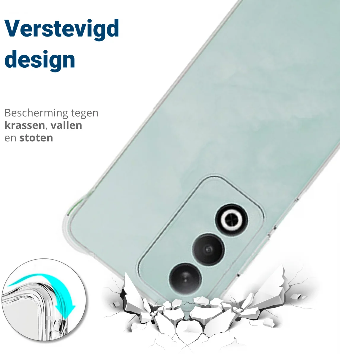 Oppo A80 Hoesje Schokbestendig en Dun TPU Back Cover Transparant afbeelding 2
