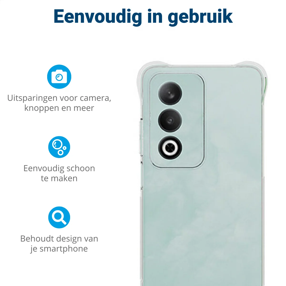 Oppo A80 Hoesje Schokbestendig en Dun TPU Back Cover Transparant afbeelding 4