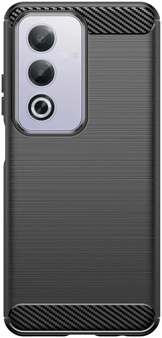 Oppo A80 Hoesje Geborsteld TPU Flexibele Back Cover Zwart afbeelding 1