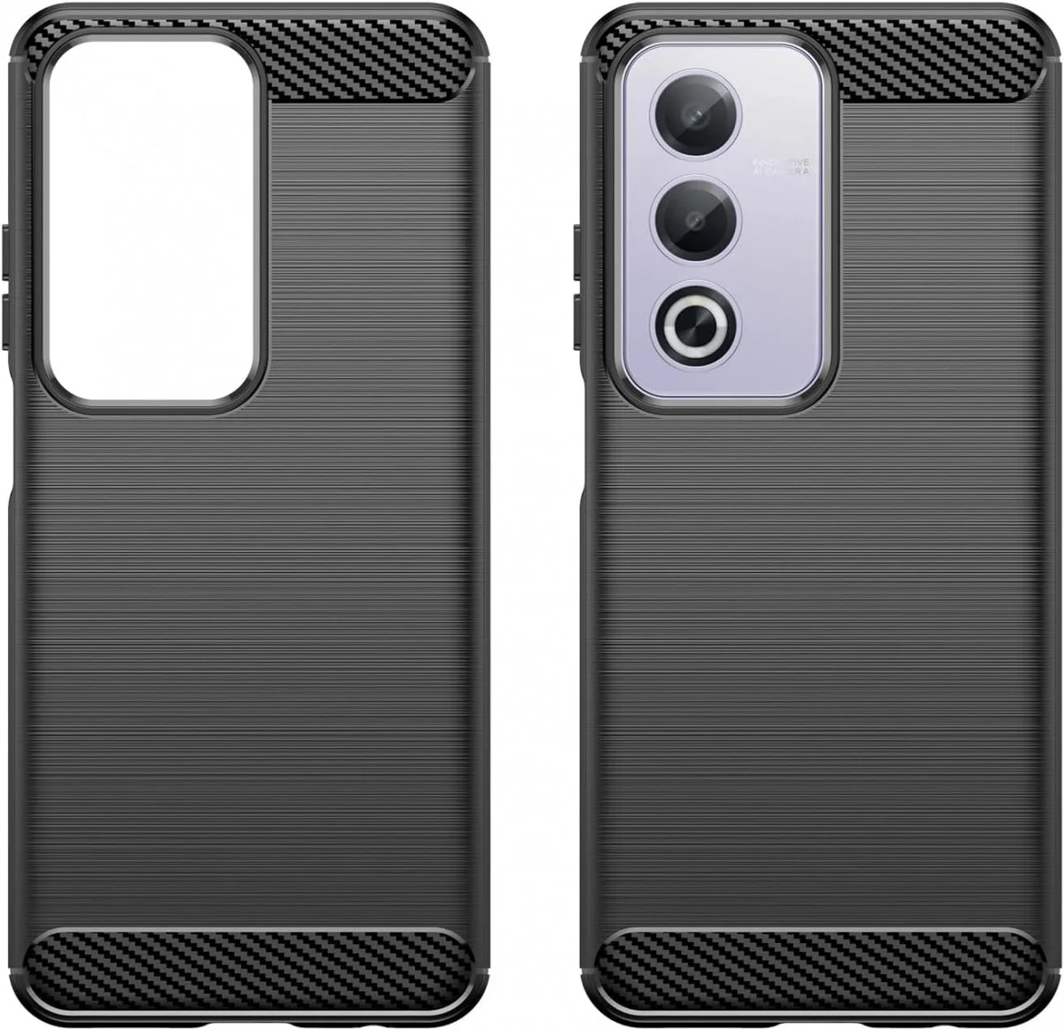 Oppo A80 Hoesje Geborsteld TPU Flexibele Back Cover Zwart afbeelding 2