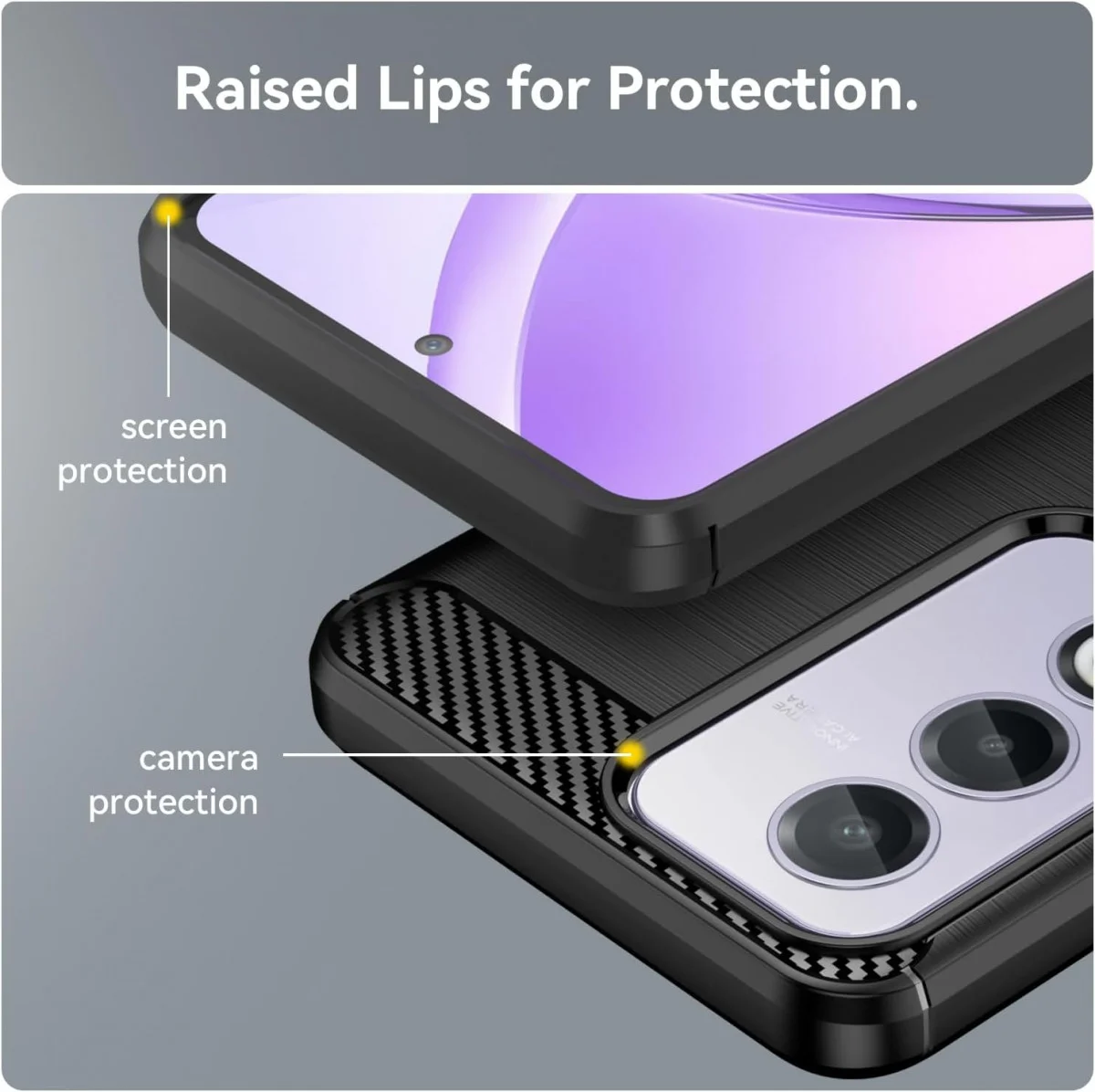 Oppo A80 Hoesje Geborsteld TPU Flexibele Back Cover Zwart afbeelding 7