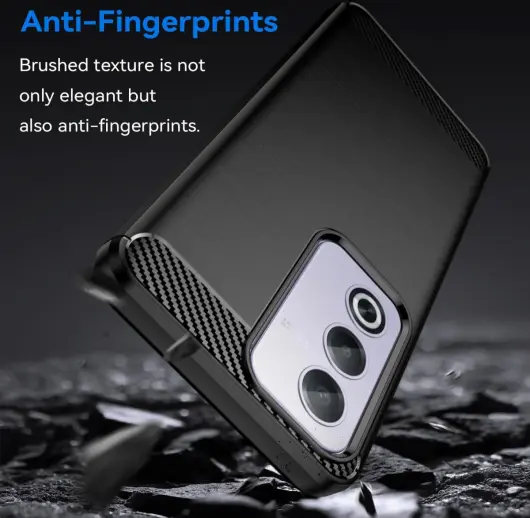 Oppo A80 Hoesje Geborsteld TPU Flexibele Back Cover Zwart afbeelding 4