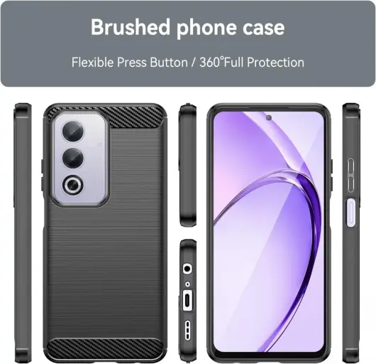 Oppo A80 Hoesje Geborsteld TPU Flexibele Back Cover Zwart afbeelding 8