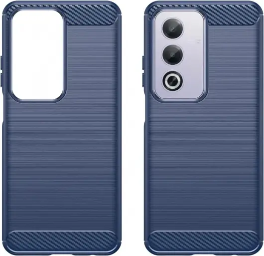 Oppo A80 Hoesje Geborsteld TPU Flexibele Back Cover Blauw afbeelding 2