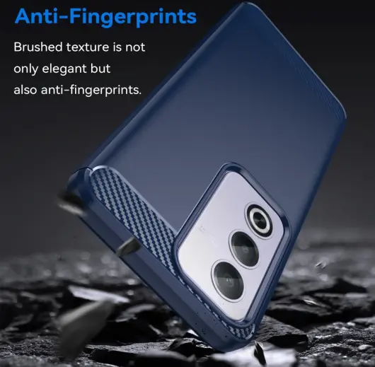 Oppo A80 Hoesje Geborsteld TPU Flexibele Back Cover Blauw afbeelding 4