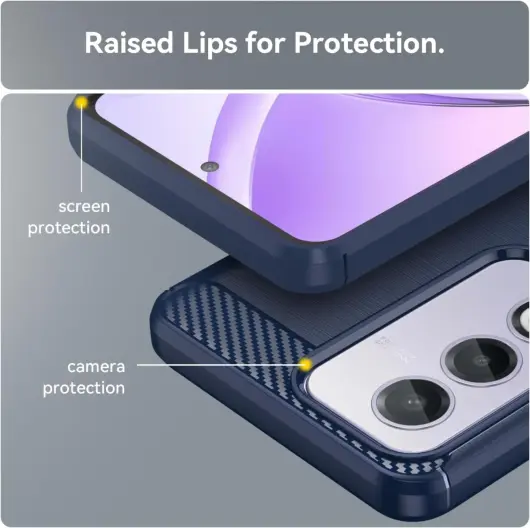 Oppo A80 Hoesje Geborsteld TPU Flexibele Back Cover Blauw afbeelding 7