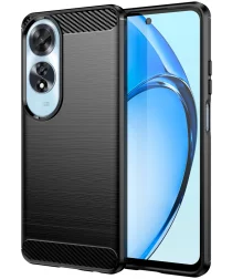 Oppo A60 Hoesje Geborsteld TPU Flexibele Back Cover Zwart