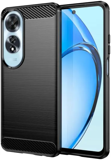 Oppo A60 4G Hoesje Geborsteld TPU Flexibele Back Cover Zwart afbeelding 1