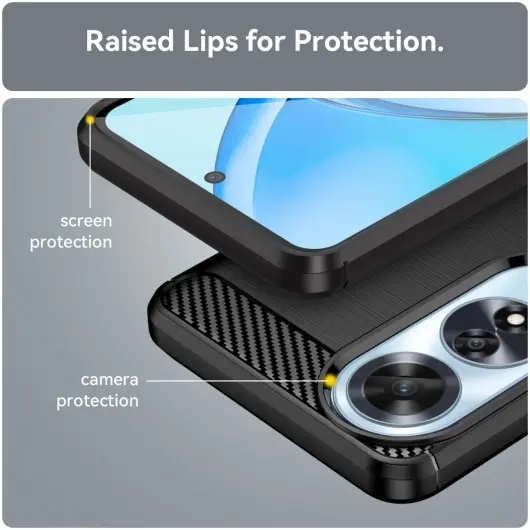 Oppo A60 4G Hoesje Geborsteld TPU Flexibele Back Cover Zwart afbeelding 5