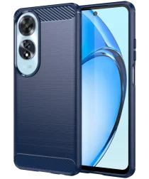 Oppo A60 Hoesje Geborsteld TPU Flexibele Back Cover Blauw