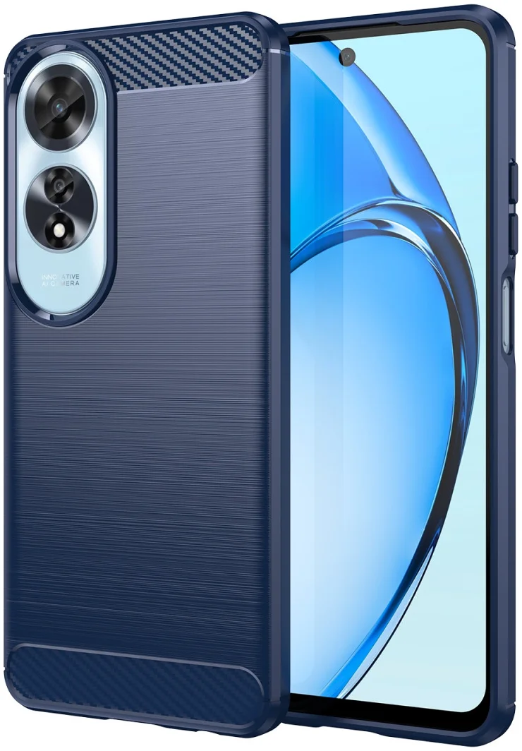 Oppo A60 4G Hoesje Geborsteld TPU Flexibele Back Cover Blauw afbeelding 1