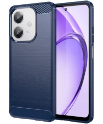 Oppo A60 5G / A40 / A40m Hoesje Geborsteld TPU Flexibele Back Cover Blauw afbeelding