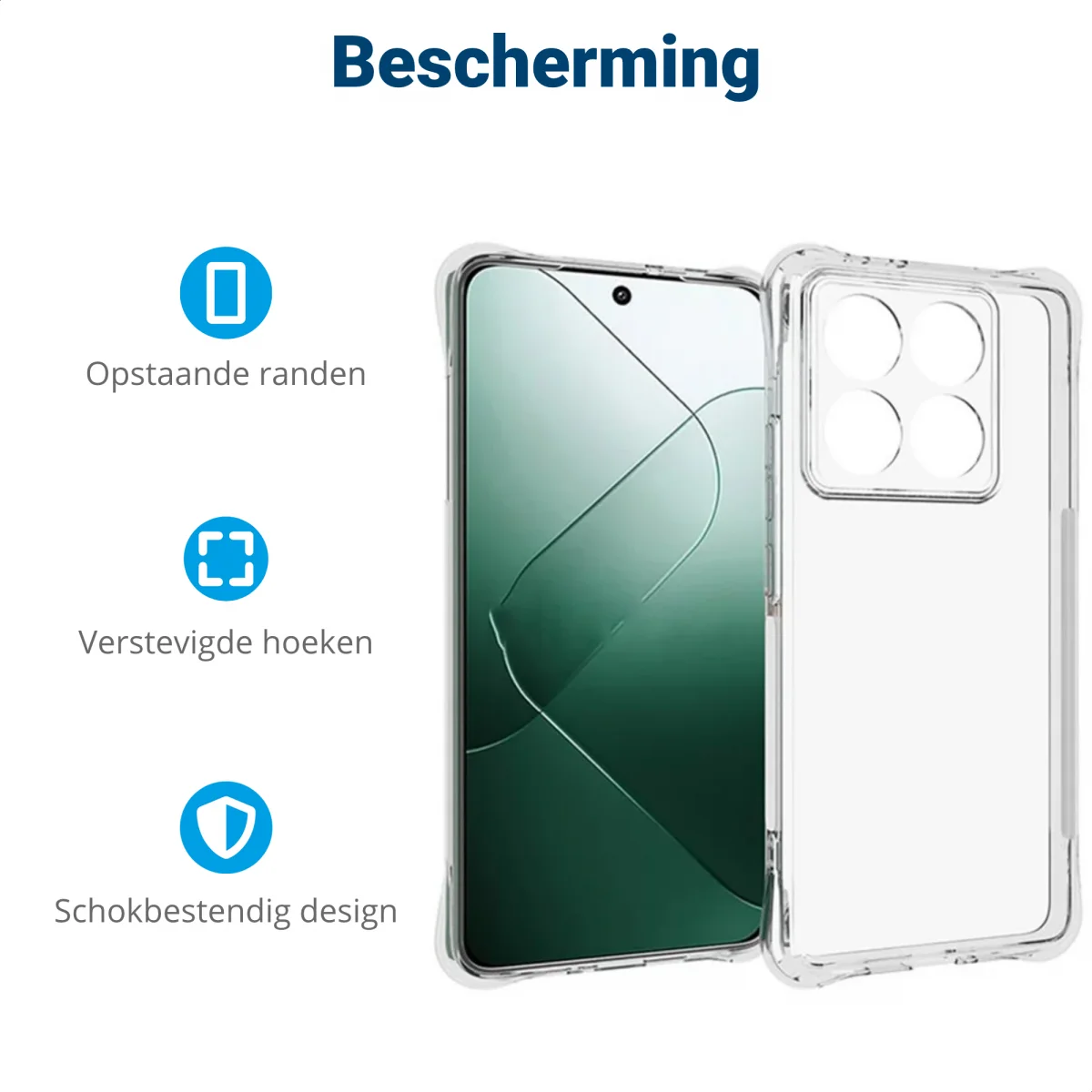 Xiaomi 14T Hoesje Schokbestendig en Dun TPU Back Cover Transparant afbeelding 4