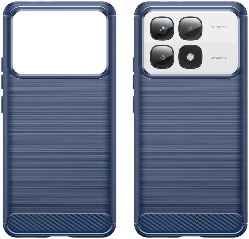 Xiaomi 14T Pro Hoesje Geborsteld TPU Flexibele Back Cover Blauw afbeelding 2