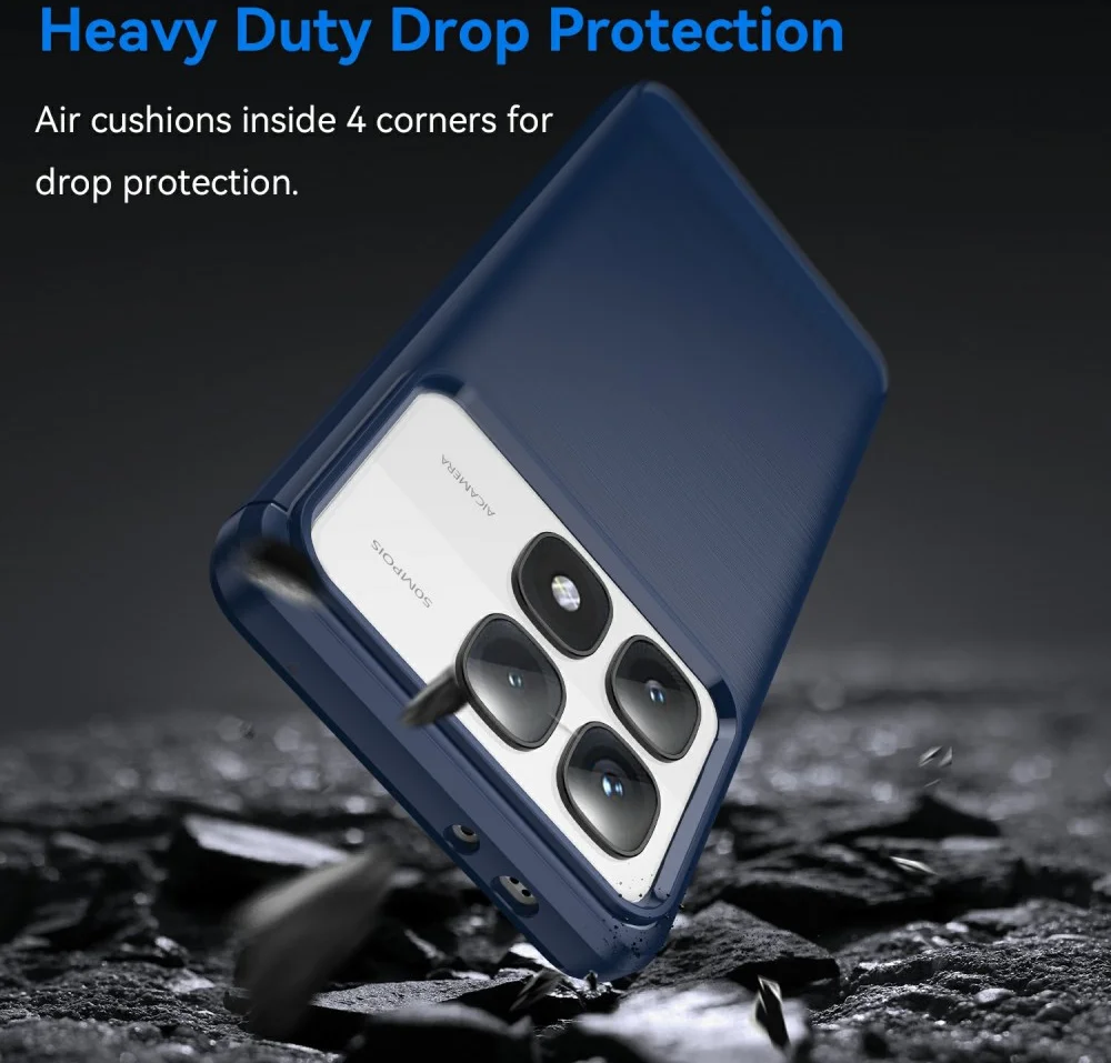 Xiaomi 14T Pro Hoesje Geborsteld TPU Flexibele Back Cover Blauw afbeelding 5