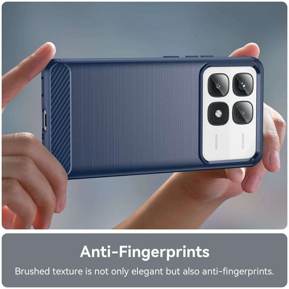 Xiaomi 14T Pro Hoesje Geborsteld TPU Flexibele Back Cover Blauw afbeelding 7