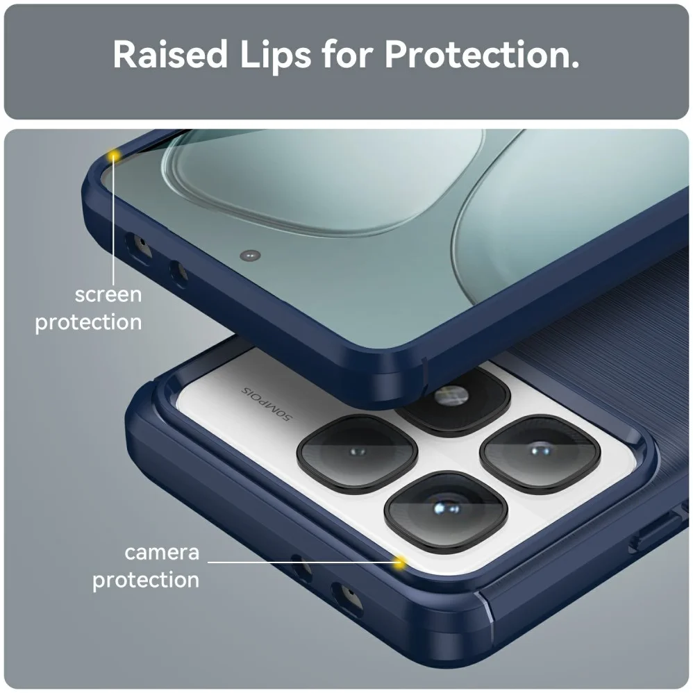 Xiaomi 14T Pro Hoesje Geborsteld TPU Flexibele Back Cover Blauw afbeelding 8