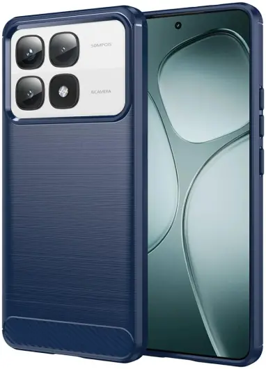 Xiaomi 14T Pro Hoesje Geborsteld TPU Flexibele Back Cover Blauw afbeelding 1