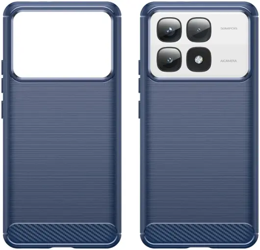 Xiaomi 14T Pro Hoesje Geborsteld TPU Flexibele Back Cover Blauw afbeelding 2