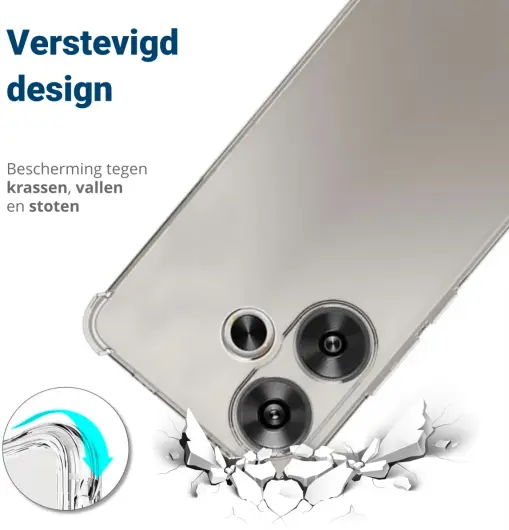 Xiaomi Poco F6 Hoesje Schokbestendig en Dun TPU Back Cover Transparant afbeelding 2