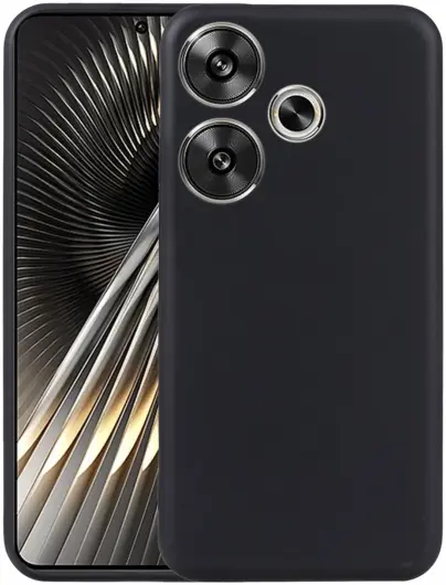 Xiaomi Poco F6 Hoesje Dun TPU Back Cover Matte Zwart afbeelding 1