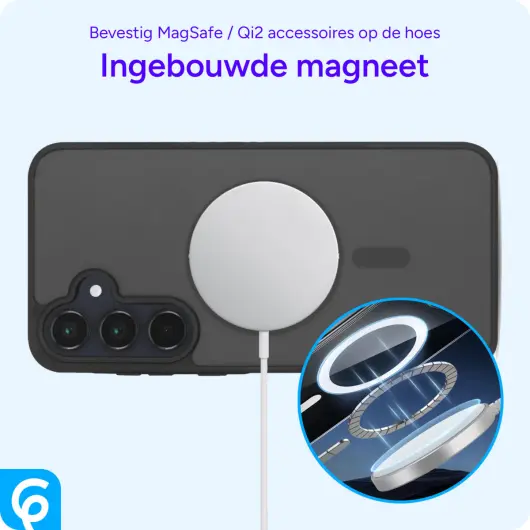 Samsung Galaxy A55 Hoesje MagSafe Back Cover Matte Zwart afbeelding 4