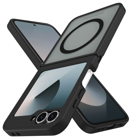 Samsung Galaxy Z Flip 7 FE / 6 Hoesje met MagSafe Back Cover Matte Zwart afbeelding 2