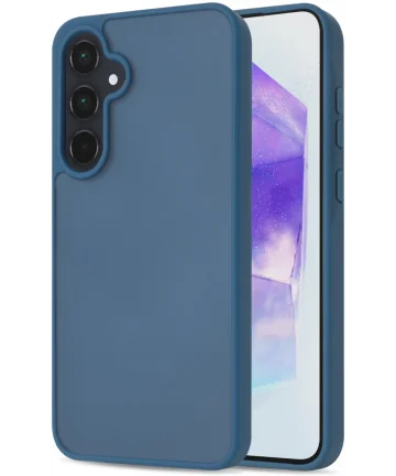 Samsung Galaxy A55 Hoesje Back Cover Matte Blauw Hoesjes