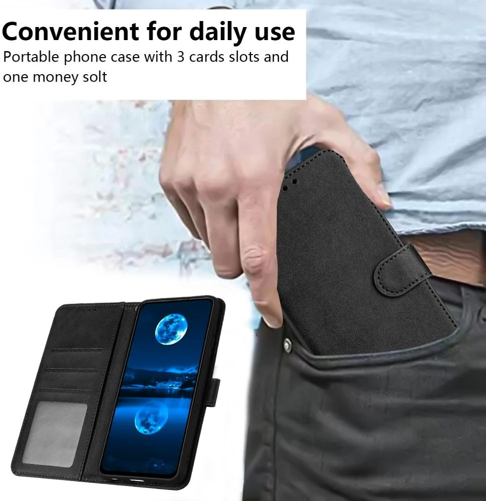 Oppo A60 4G Hoesje Wallet Book Case Kunstleer Zwart afbeelding 7