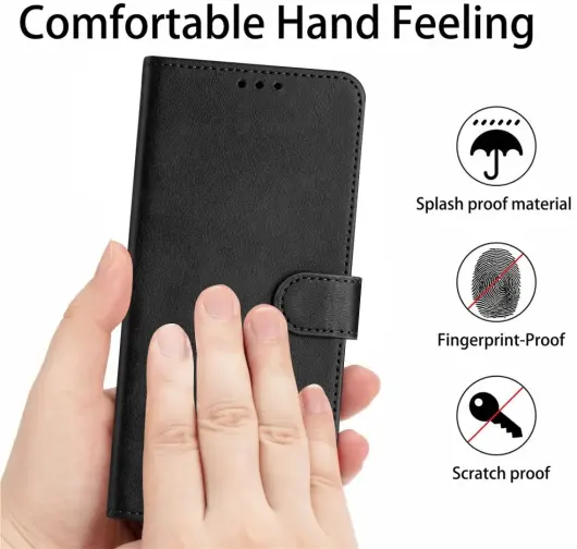 Oppo A60 4G Hoesje Wallet Book Case Kunstleer Zwart afbeelding 5