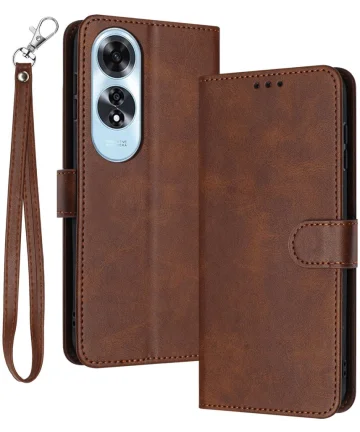 Oppo A60 Hoesje Wallet Book Case Kunstleer Bruin Hoesjes