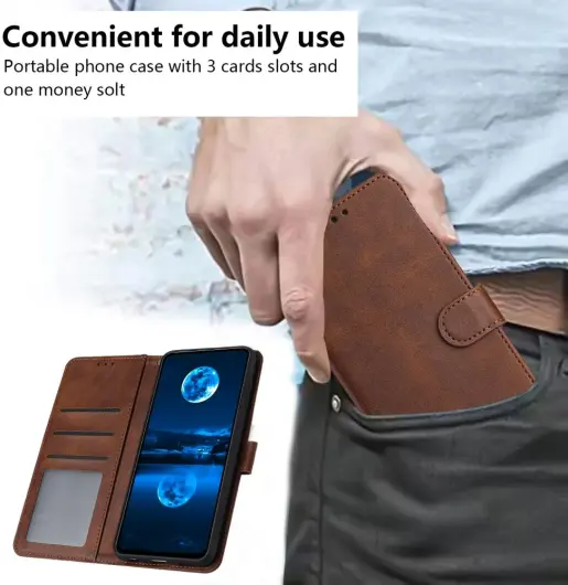 Oppo A60 4G Hoesje Wallet Book Case Kunstleer Bruin afbeelding 7