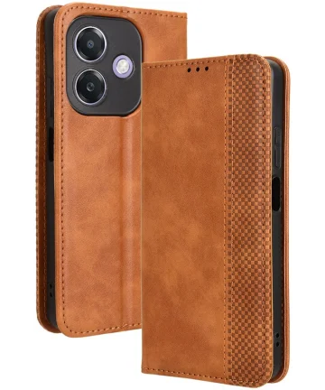 Oppo A40 / A40m Hoesje Wallet Book Case Kunstleer Bruin Hoesjes