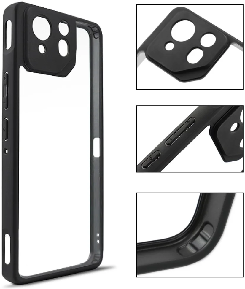 Asus ROG Phone 8 / 8 Pro Hoesje Schokbestendig Transparant Zwart afbeelding 3