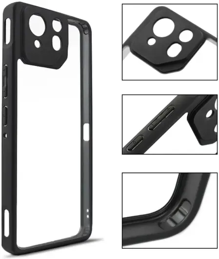 Asus ROG Phone 8 / 8 Pro Hoesje Schokbestendig Transparant Zwart afbeelding 3