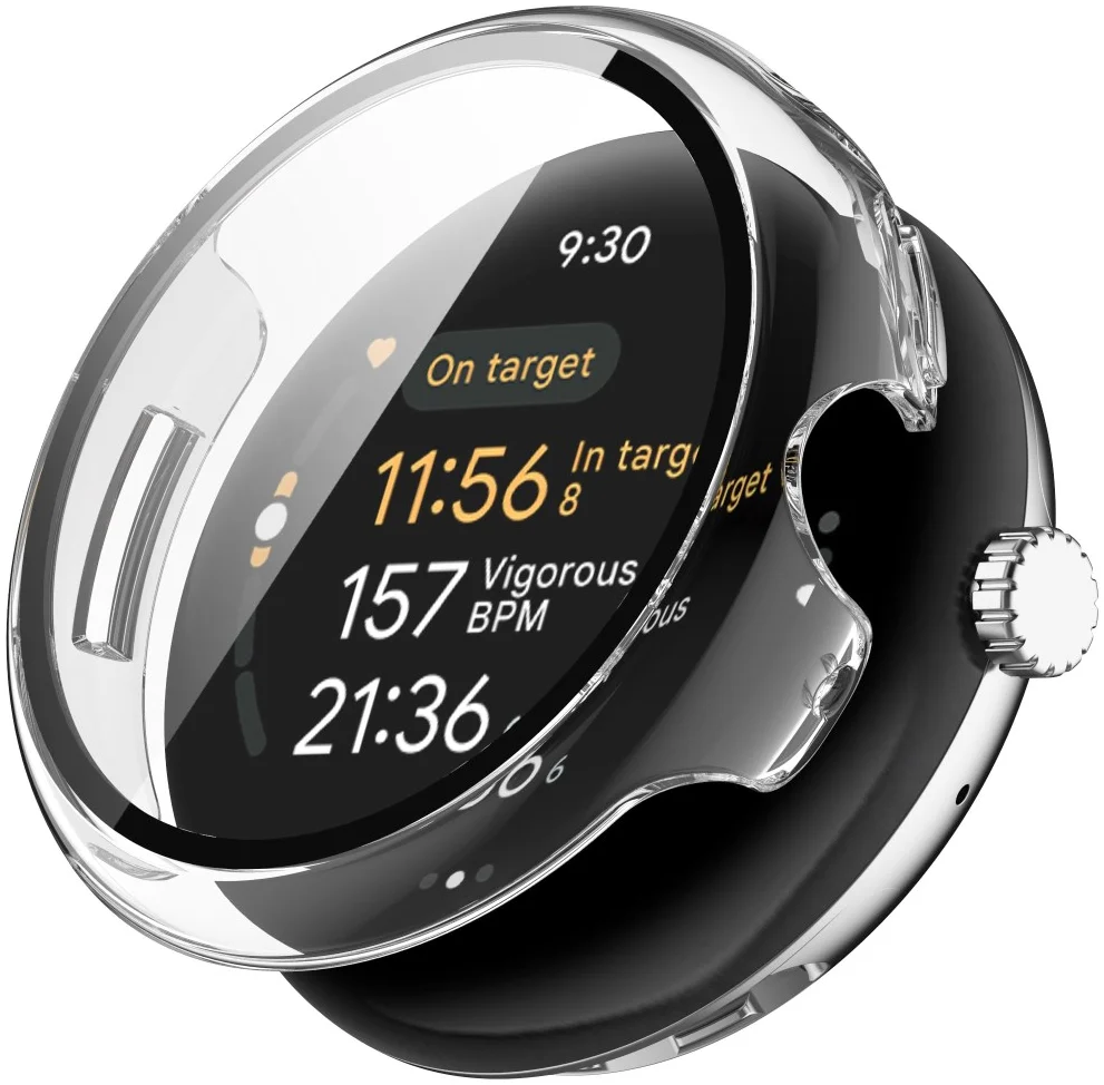 Google Pixel Watch 3 41MM Hoesje - Bumper Case met Tempered Glass - Transparant afbeelding 1