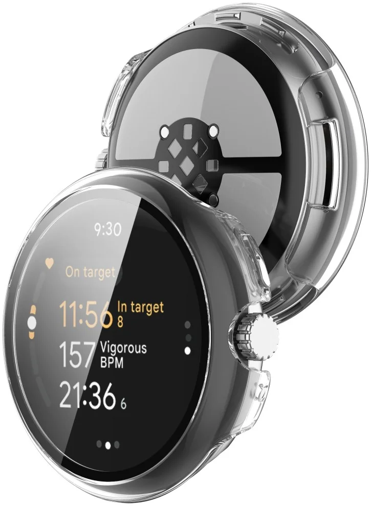 Google Pixel Watch 3 41MM Hoesje - Bumper Case met Tempered Glass - Transparant afbeelding 3