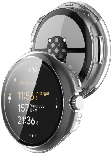 Google Pixel Watch 3 41MM Hoesje - Bumper Case met Tempered Glass - Transparant afbeelding 3