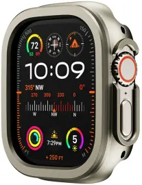 Apple Watch 10 42MM Hoesje Aluminium Bumper Frame Titanium Goud